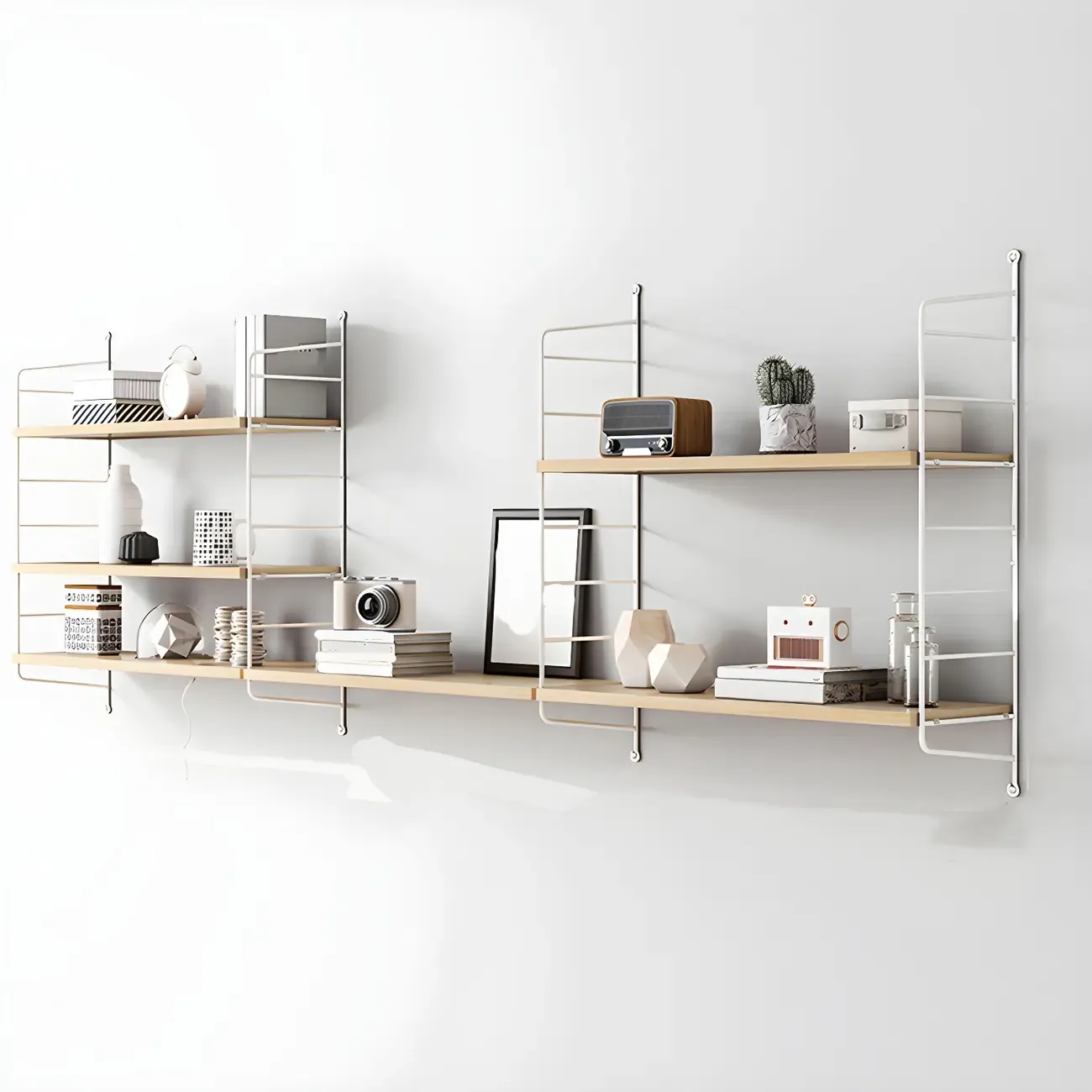 3-Shelf Nut-Brown Wall-Mounted Wood Open Bookcase