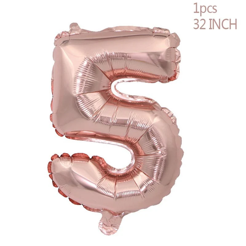 HULIANFU Rose Gold Wedding Birthday Party Balloons Happy Birthday Letter Foil Balloon Baby Shower Anniversary Event Party Decor Supplies - Deanwangkt