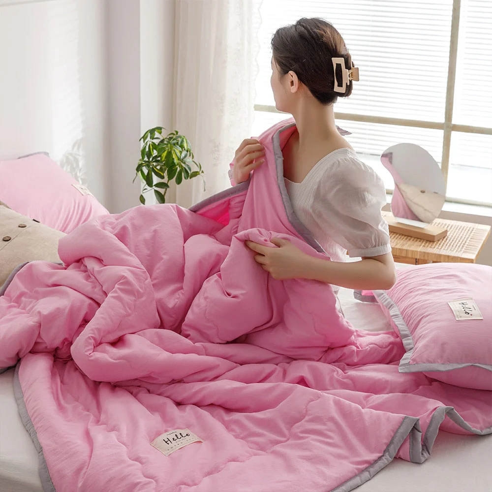 HULIANFU   YanYangTian Summer bedspread quilted blankets Air conditioning quilt bed linen for single bed Couple bed quilt 150 Single duvet - Deanwangkt