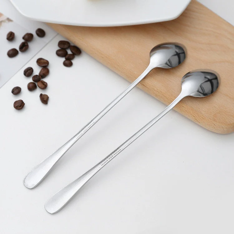 HULIANFU Tea Coffee Soup Spoon For Eating Mixing Stirring Long Handle Teaspoon Ice Cream Honey Spoon Cocktail Spoons Kitchen Cutlery - Deanwangkt
