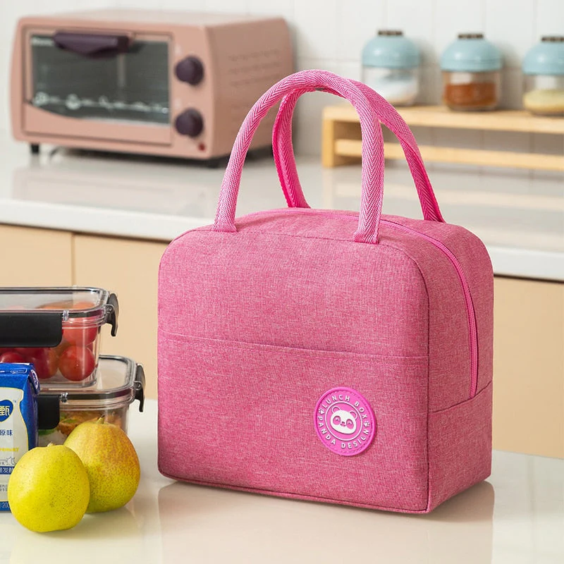 HULIANFU Portable Lunch Bag Lunch Box Thermal Insulated Canvas Tote Pouch Kids School Bento Portable Dinner Container Picnic Food Storage - Deanwangkt