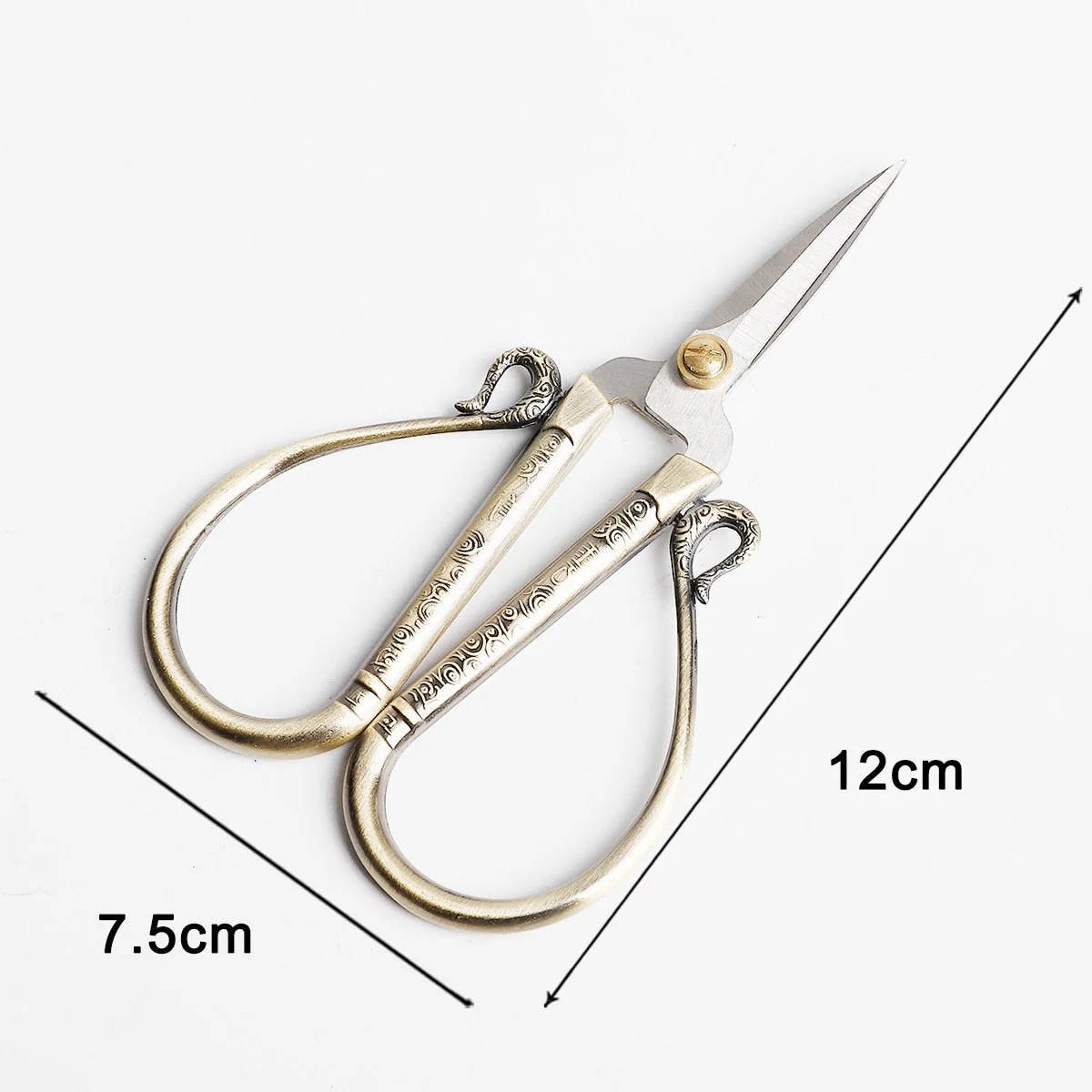 HULIANFU Vintage Stainless Steel Tailor Yarn Trim Cut cross stitch Scissor fabric Needlework Embroidery Thread knitting tool Sewing Tool - Deanwangkt