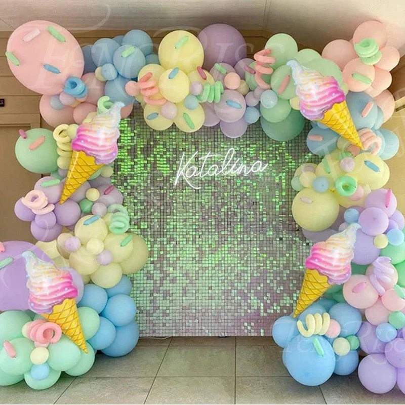 HULIANFU QIFU Macaron Balloons Garland Latex Ballons Arch Happy Birthday Party Decor Kids Adult Wedding Baloon Chain Baby Shower Balon - Deanwangkt