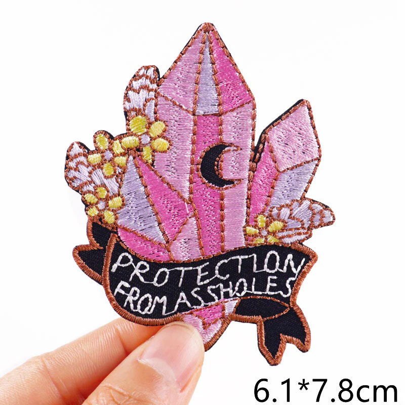 HULIANFU Van Gogh Embroidered Patches on Clothes DIY Cartoon Wave Applique Clothing Thermoadhesive Patches for Clothing DIY - Deanwangkt
