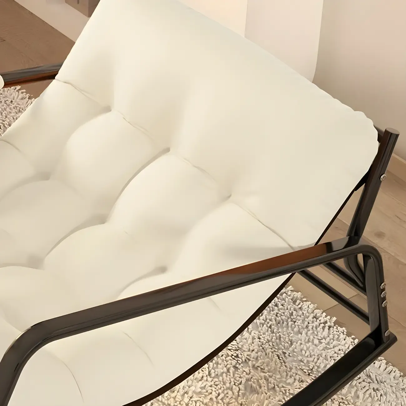 Modern 2 Seat Upholstered Rocking Chair with Track Arms