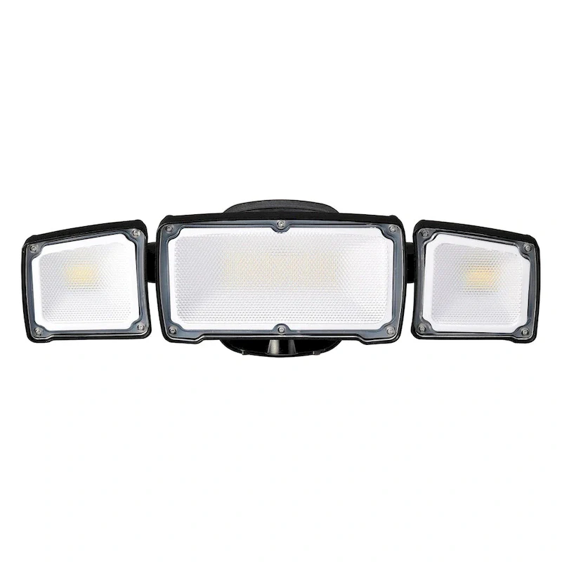 Black/White/Bronze 40-Watt 3800 Lumens Dusk to Dawn Control 3 Head Outdoor LED Security Flood Light (1-Pack)