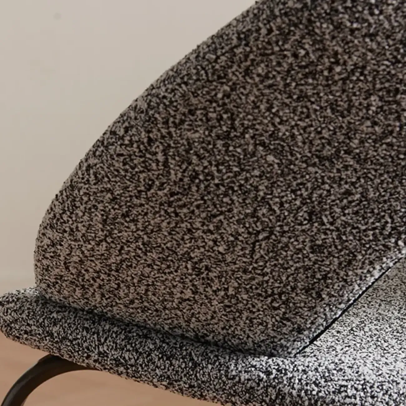 Mid Century Modern Linen Dining Chair with Steel Legs