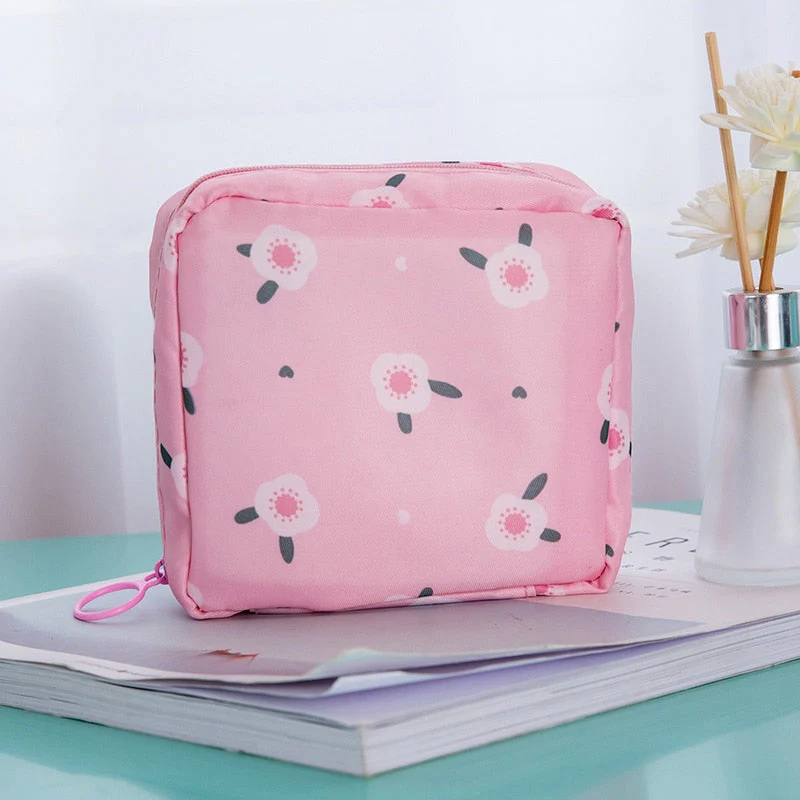 HULIANFU Waterproof Tampon Storage Bag Cute Sanitary Pad Pouches Portable Makeup Lipstick Key Earphone Data Cables Organizer Home Storage - Deanwangkt