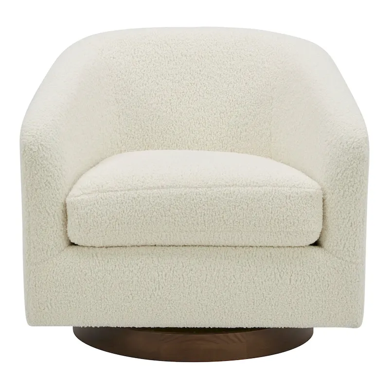 Aurelle Home Modern Upholsted Swivel Barrel Chair