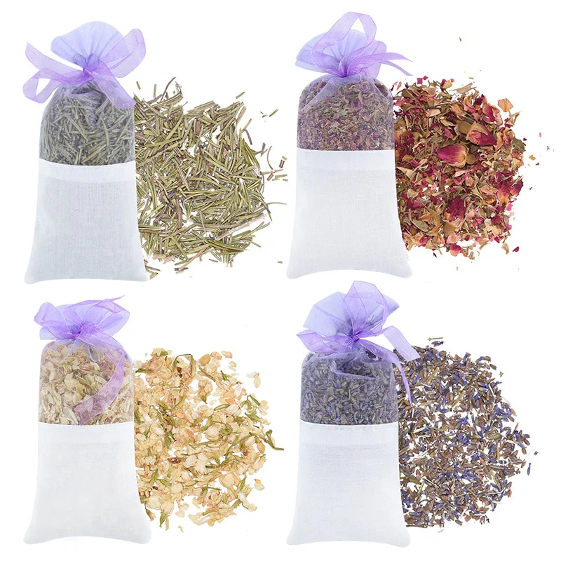 HULIANFU Natural Dried Flowers Sachet Bag Rose Jasmine Rosemary Lavender Bud Dry Flower Household Wardrobe Aromatherapy Car Air Freshener - Deanwangkt