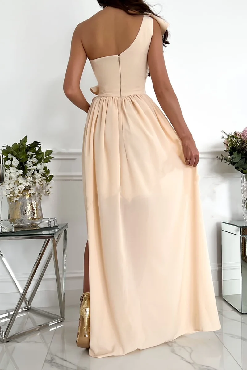 hulianfu Casual Solid Flounce One Shoulder Cake Skirt Dresses(6 colors) - Deanwangkt