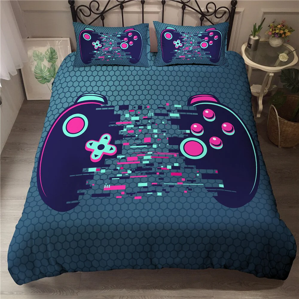 HULIANFU 3D Printed Bedding Set Unisex Adults Teens Game Queen King Single Duvet Cover With Pillowcase Bedclothes - Deanwangkt