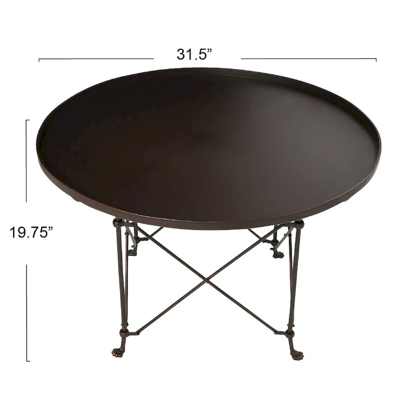 Round Metal Side Table with Claw Feet