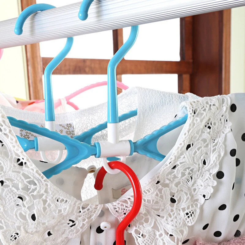 HULIANFU Plastic Laundry Hangers For Clothes X Type 8 Shape Anti Slip Dry Wet Clothing Hangers Rack 6 Color Light Rotary Clothes Hanger - Deanwangkt