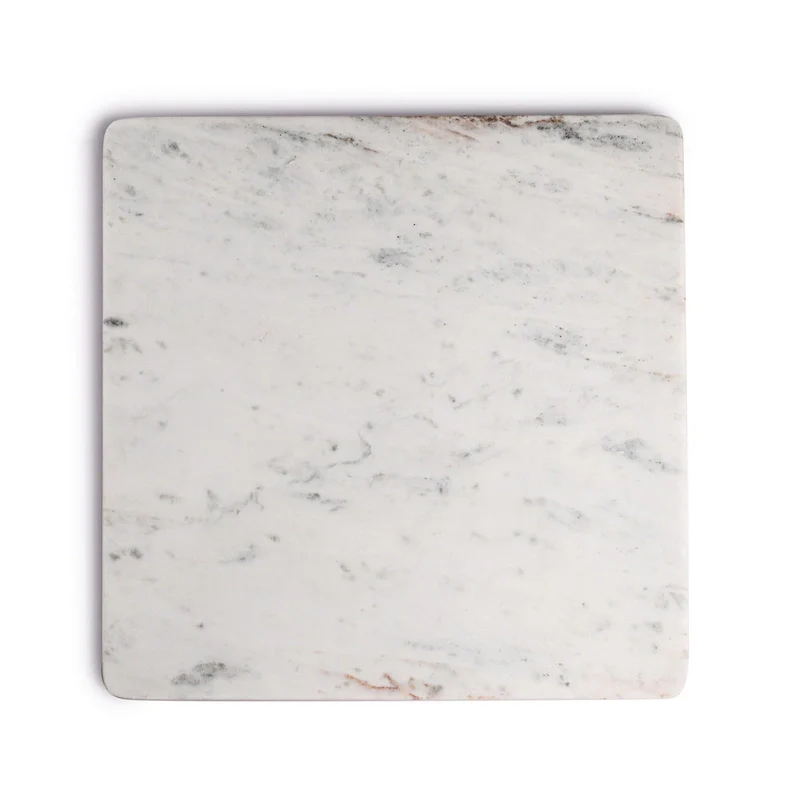 X-Lg. Square Marble Platter 15  x 15  - White