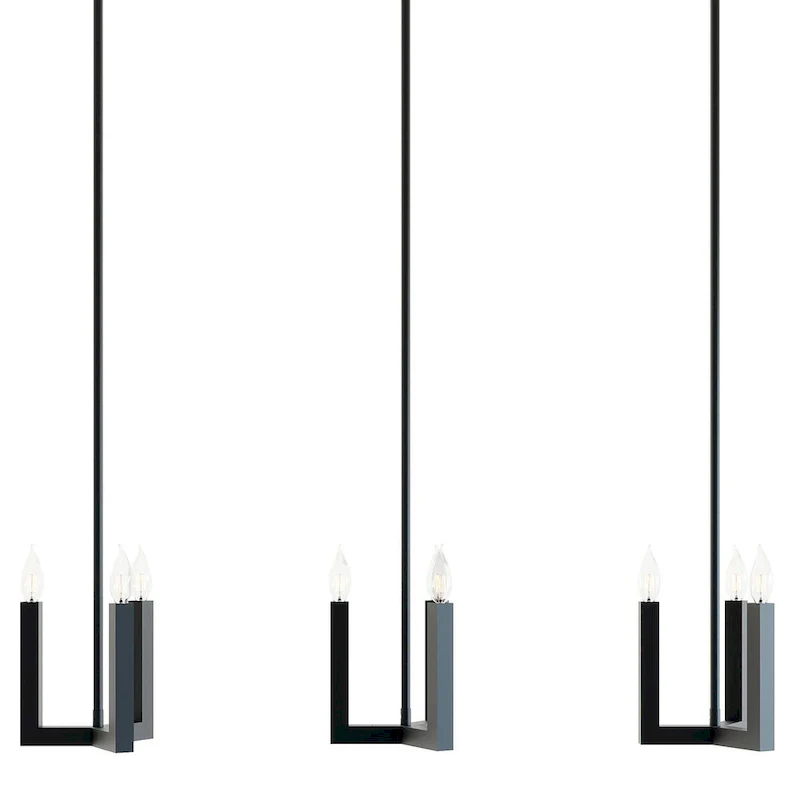 AFX GRCP07CBLNR3 Grace 3 Light 36  Wide Taper Candle Linear Pendant