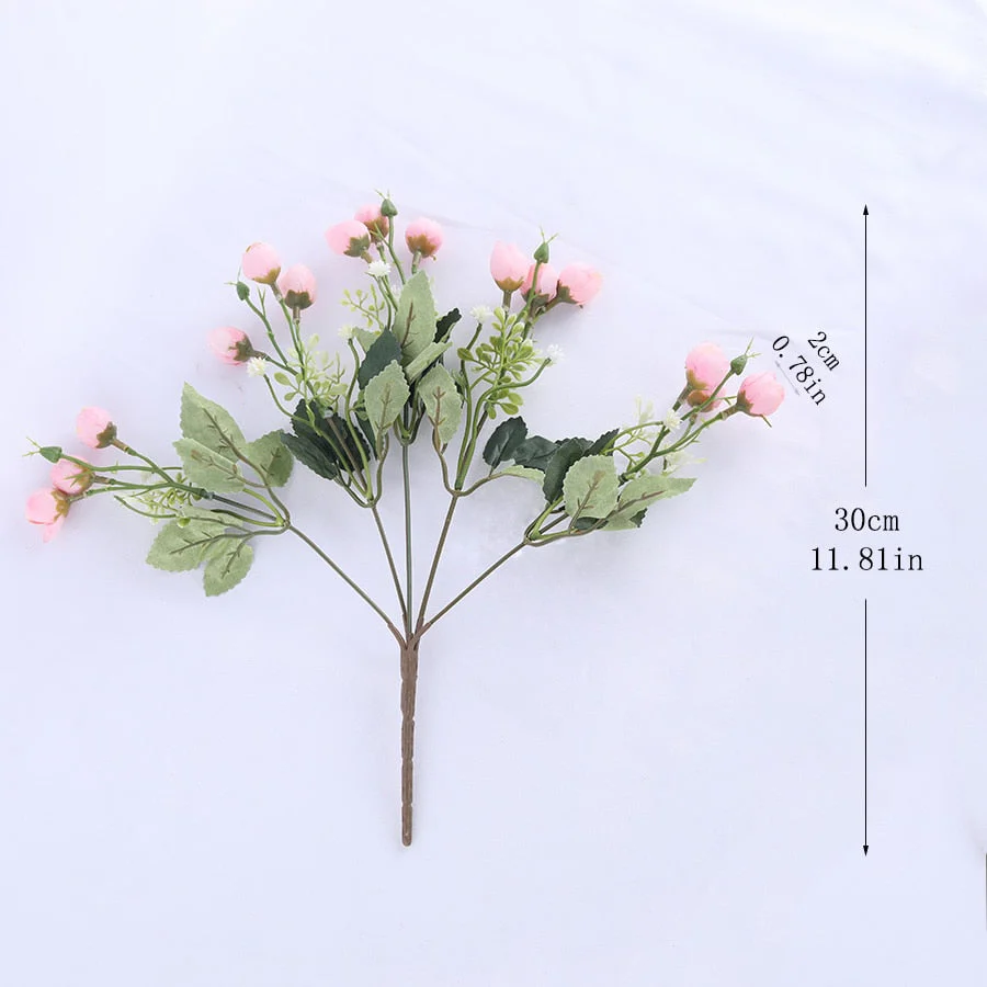 HULIANFU white mini silk rose artificial flowers for wedding decoration bride fake flower bouquet diy home decor art accessories for vase - Deanwangkt