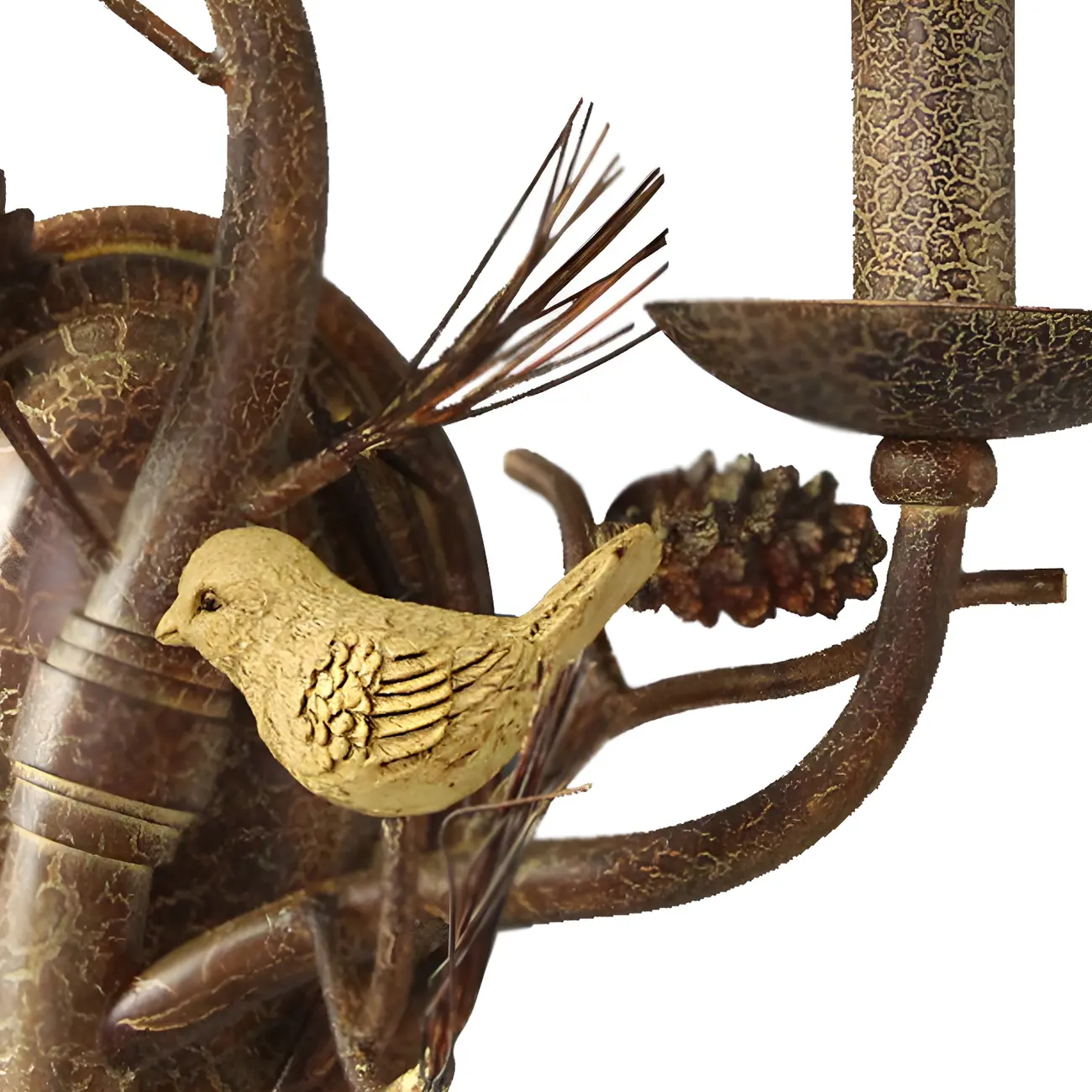 Traditional 2-Light Rust Resin and Fabric Wall Sconce