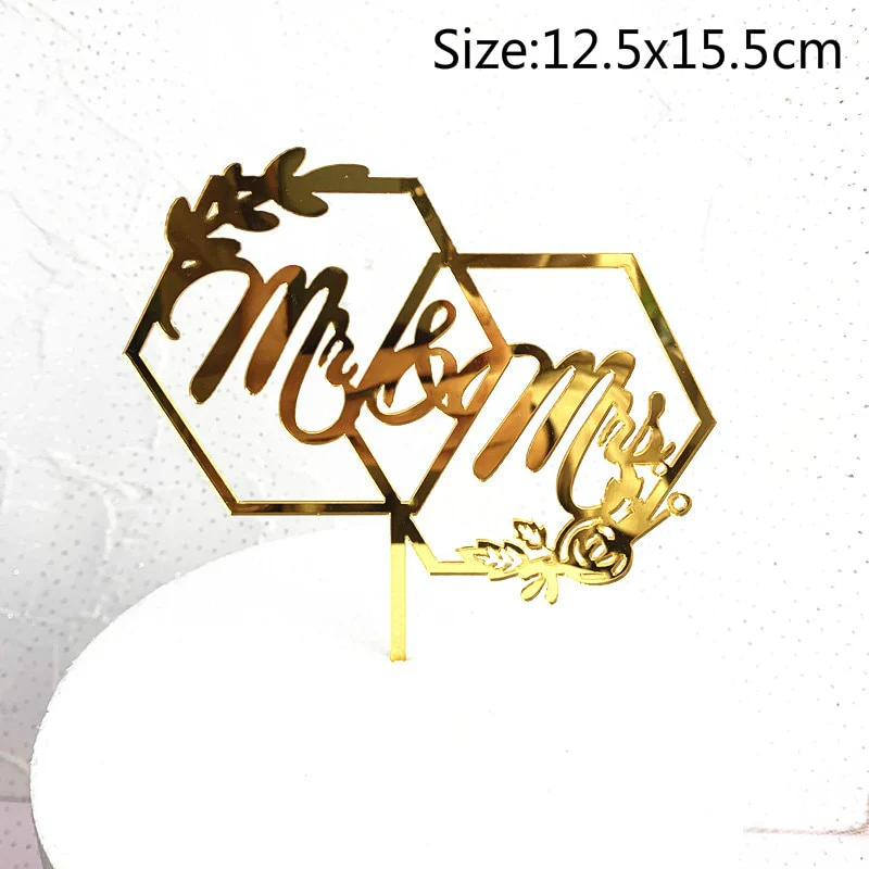 HULIANFU MR&MRS Acrylic Wedding & Engagement Cake Topper Lover Valentine  Day Baking Decoration You&me Anniversary Cake Party Favors - Deanwangkt