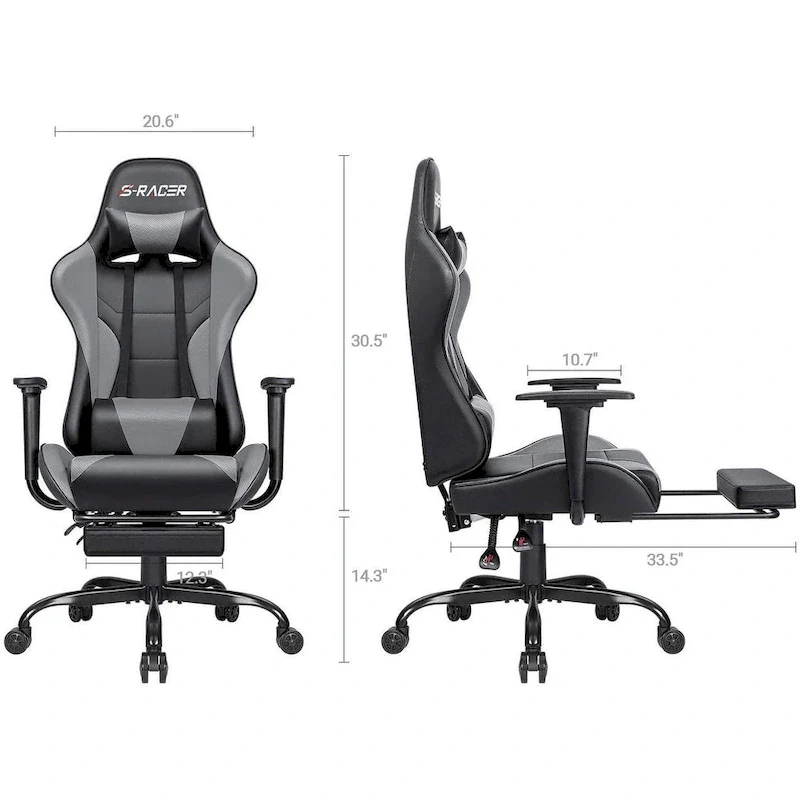 Gaming Chair with Footrest - Ergonomic Desk Chair