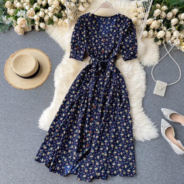 beach Red elegant sexy Dress women Summer Autumn V-neck polka dot midi dress waist split dress vestidos de fiesta clothes - Deanwangkt