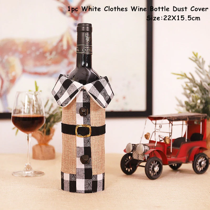 HULIANFU   Xmas Wine Bottle Dust Cover Noel Navidad Christmas Decoration for Home Dinner Decor Christmas Gift Tree Ornament New Year 2026 - Deanwangkt