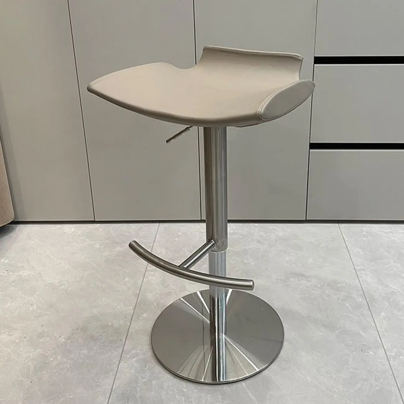 Modern Adjustable Faux Leather Swivel Bar Stools