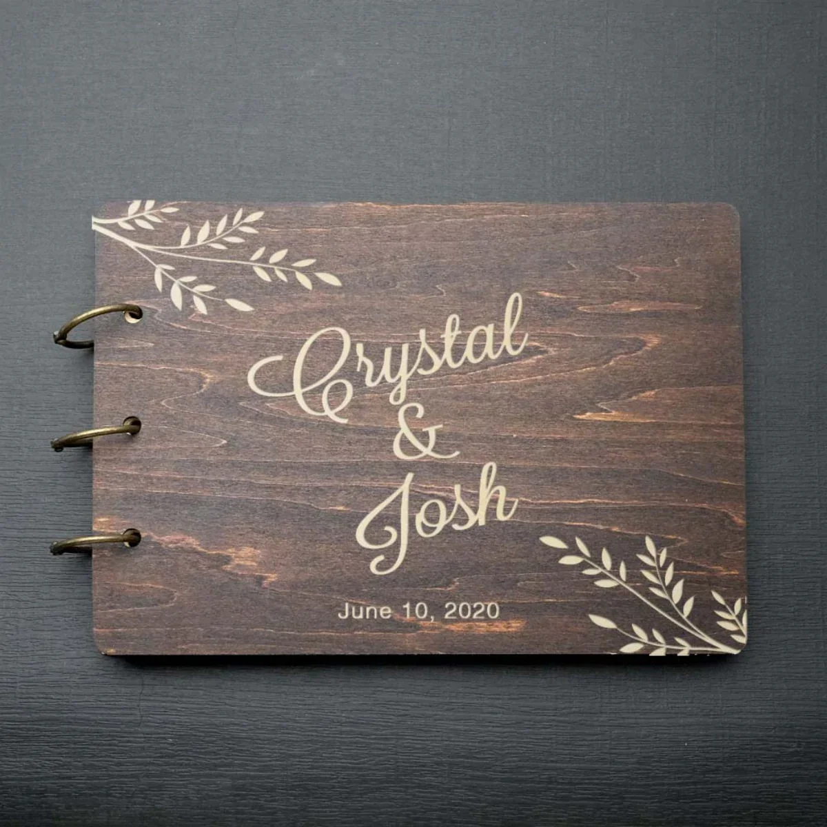 HULIANFU Personalized Guest Book A4/A5 Wedding Guest Book Wedding Guestboook Wishes Book Wooden Wedding Album Baptism Mariage Decoration - Deanwangkt