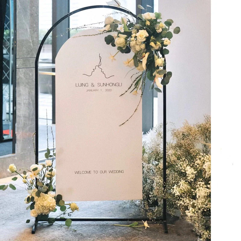 HULIANFU 2026  Wedding Arch Iron Pipe Irregular Shape Arch Stand Wedding Metal Props Backdrop Artificial Flower Stand wrought iron screen - Deanwangkt