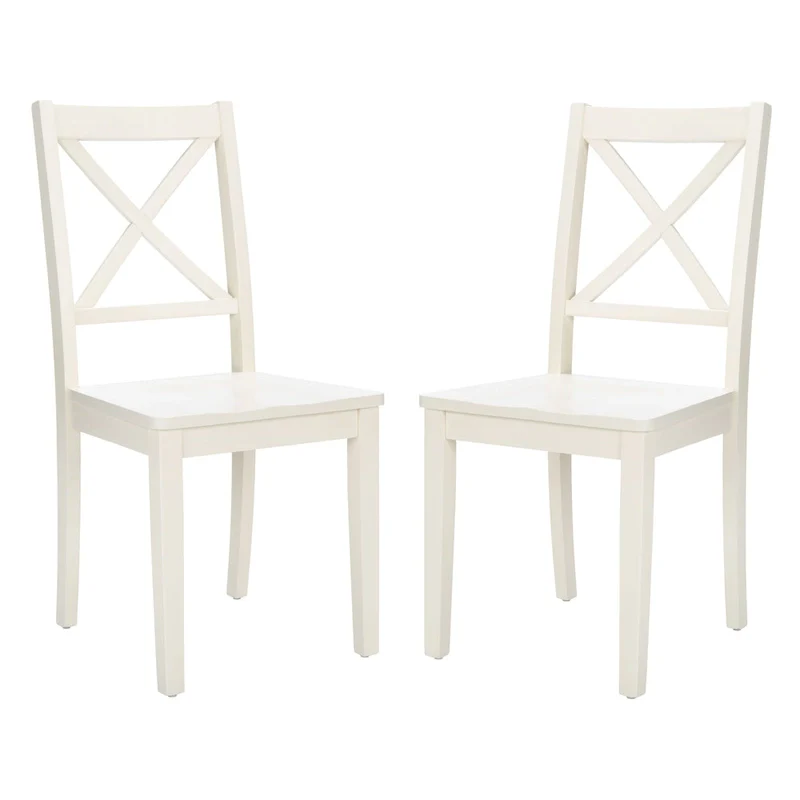 SAFAVIEH Lulla Farmhouse x-Back Dining Chair (Set of 2) - 18.4 W x 19.9 L x 37 H - 18Wx20Dx37H
