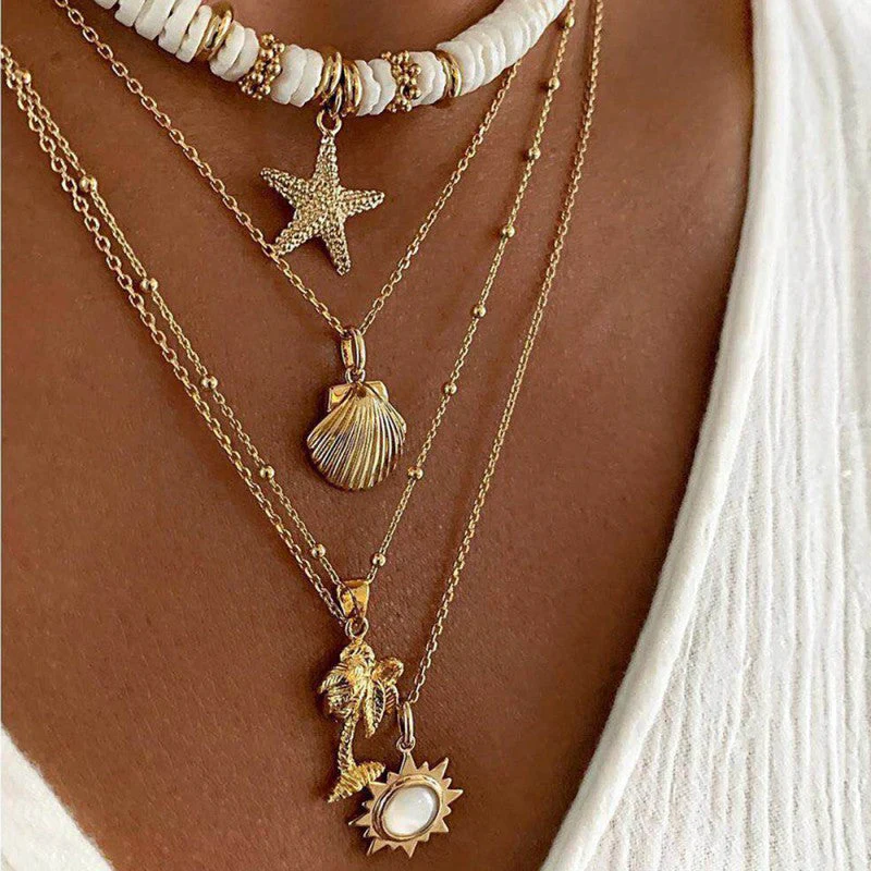 hulianfu Casual Daily Vintage Patchwork Necklaces - Deanwangkt