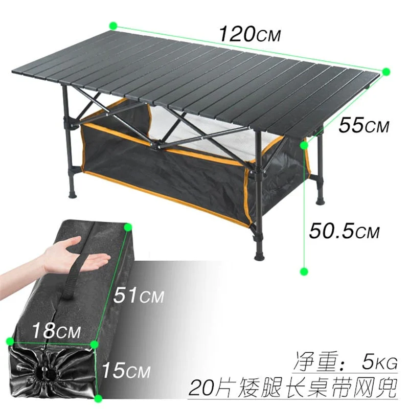 HULIANFU New Outdoor Folding Table Chair Camping Aluminium Alloy BBQ Picnic Table Waterproof Durable Folding Table Desk - Deanwangkt
