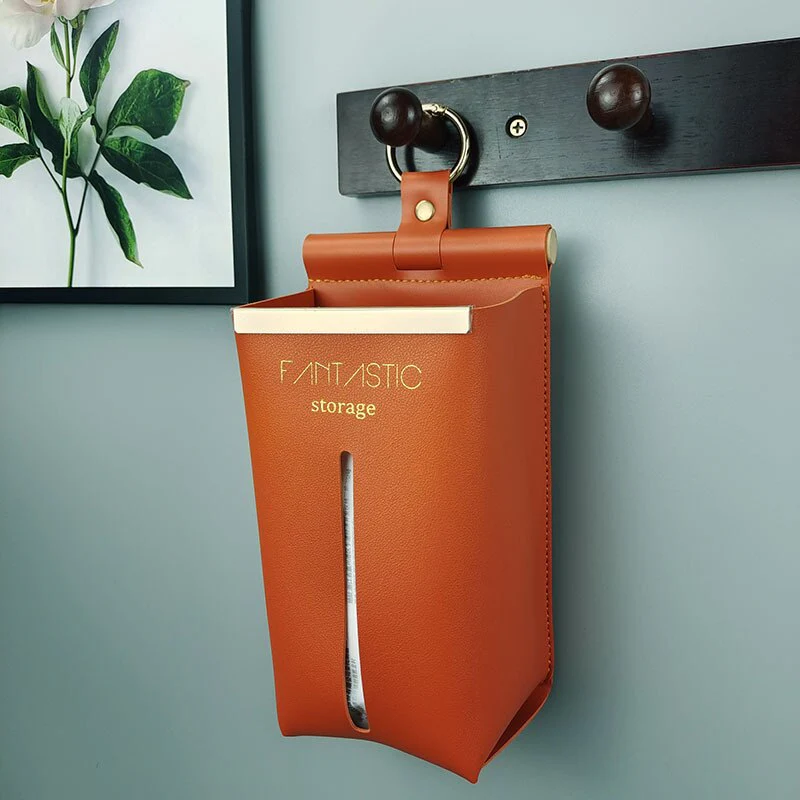 HULIANFU Leather PU Tissue Box Simple Toilet Tissue Bag Car Tissue Holder Removable Hanging Home Decorative Tissue Cover Kitchen Storage - Deanwangkt