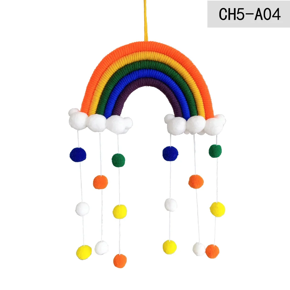 HULIANFU Nordic Cloud Rainbow Raindrop Wall Hangings Decoration For Kid Girls Bedroom Hanging Pendant Baby Bed Tent Hanging Toy Pendant - Deanwangkt