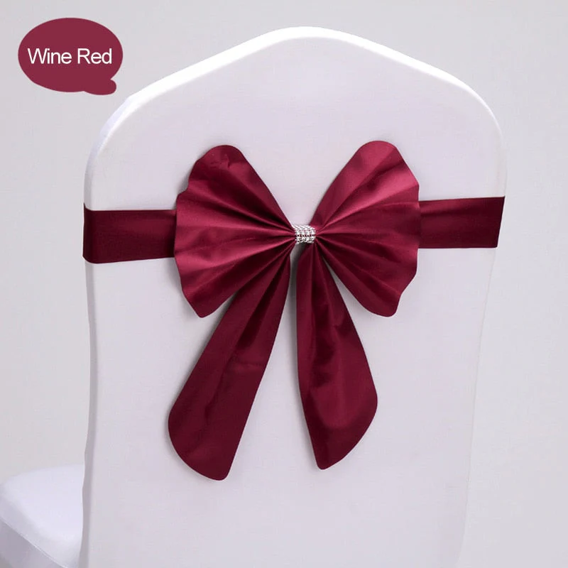 HULIANFU Wedding Ceremony Decor 10 Pieces Red Blue Already Bow Tie Hotel Banquet Chair Sash Band Conference Event Birthday Party Favor - Deanwangkt