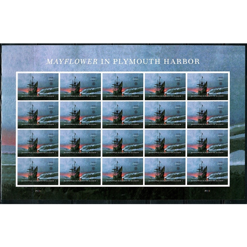 Mayflower in Plymouth Harbor 2020, (Sheet of 20) - TWENTYSTAMPS