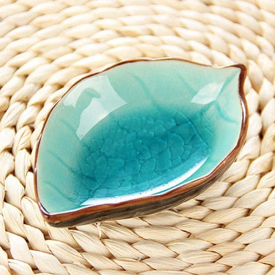 HULIANFU Japanese Leaf Ceramic Sauce Dish Kitchen Seasoning Plate Ice Cracked Glaze Sauce Small Dishes Fish Shaped Bowl For Kitchen - Deanwangkt