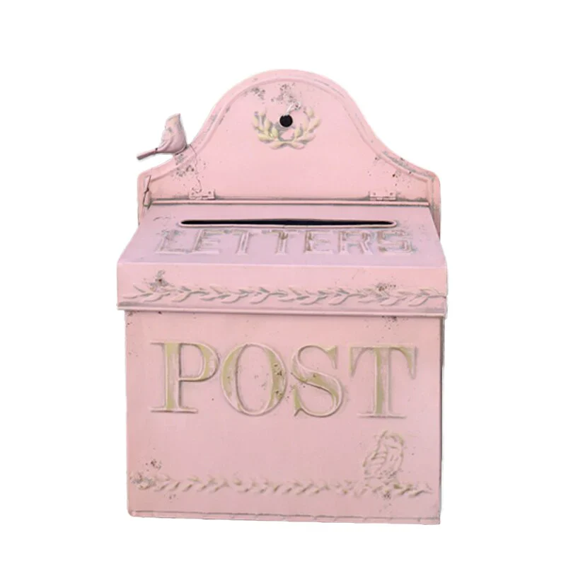HULIANFU Outdoor Garden Retro Mailbox Decorative Wall Mounted Metal Country Mailbox Post Box - Deanwangkt