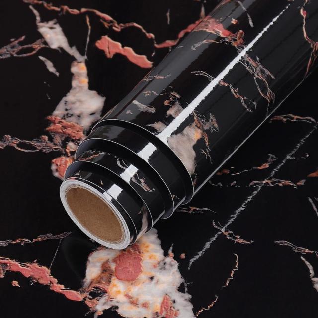 HULIANFU Wokhome Self Adhesive PVC Waterproof Oil-Proof Marble Wallpaper Contact Paper Wall Bathroom Kitchen Furniture Renovation Sticker - Deanwangkt