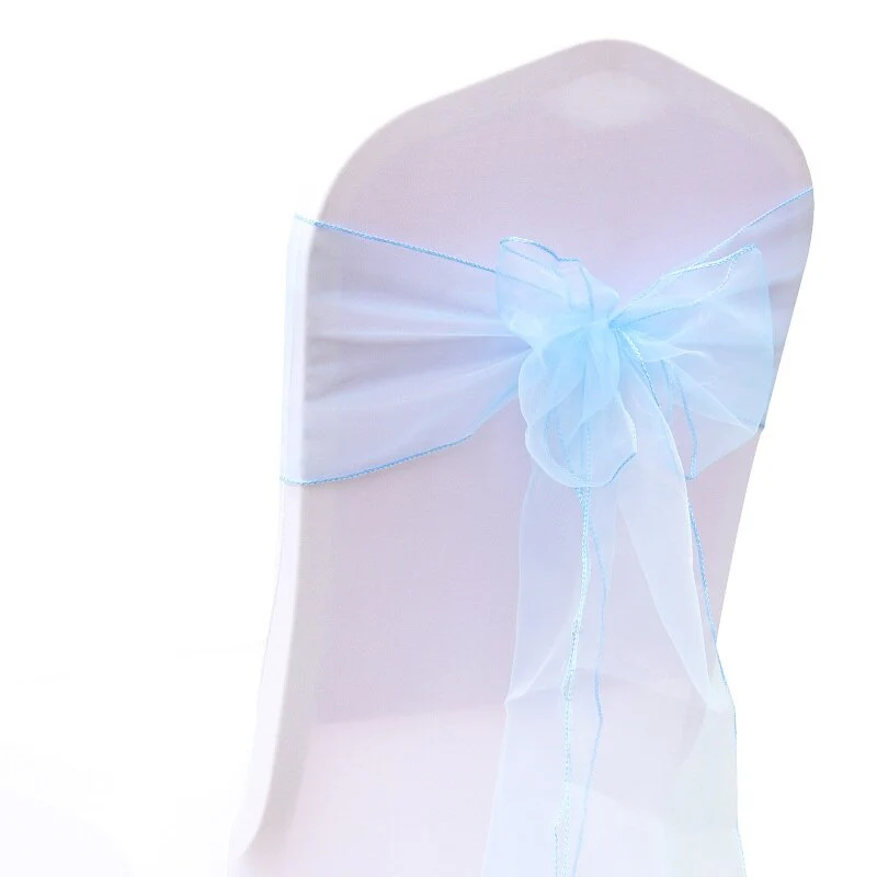 HULIANFU Wedding Decoration Organza Chair Sashes Bow For Party Christmas Halloween hotel Chair Decoration Supplies(Pack of 50pcs  pink) - Deanwangkt