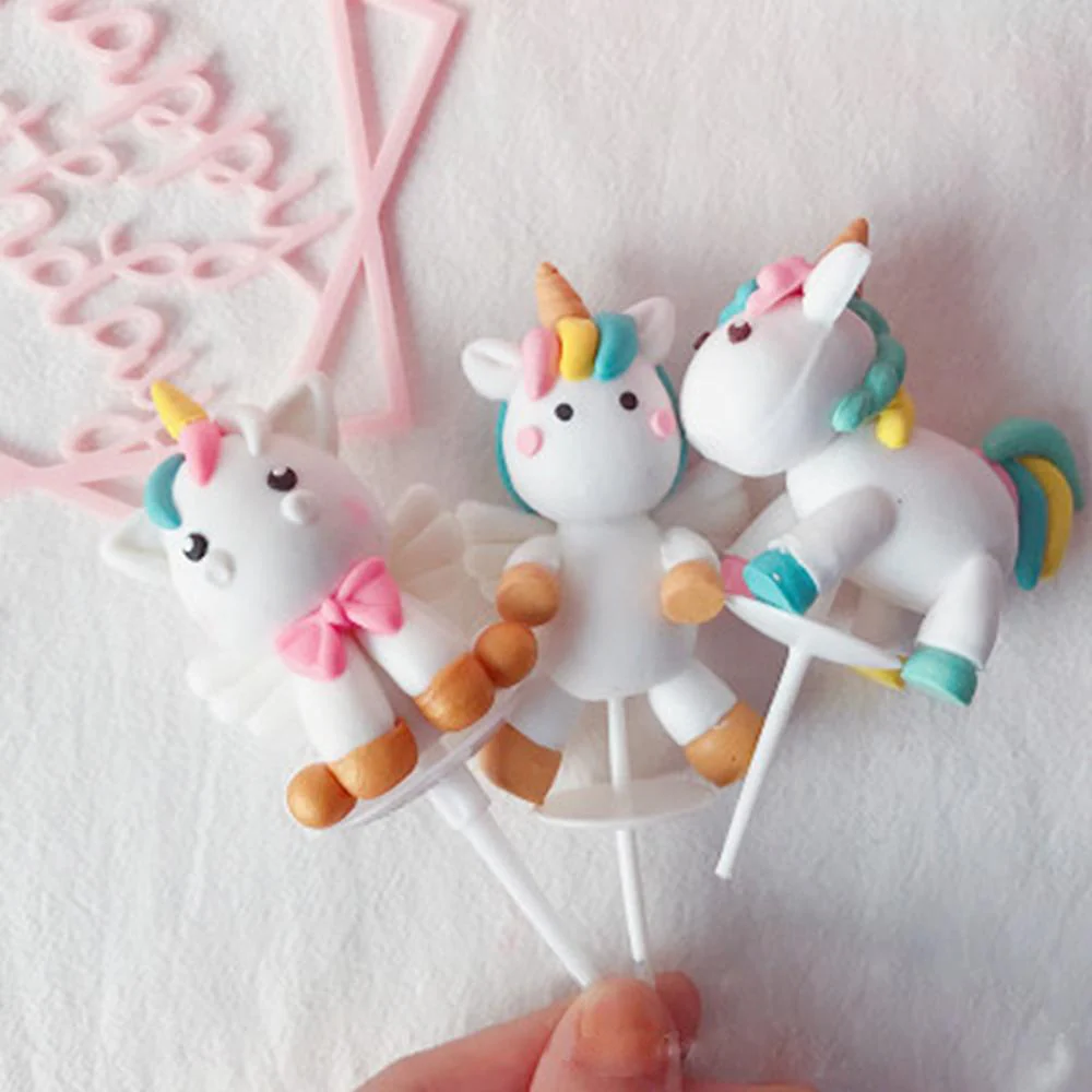 HULIANFU Unicorn Cake Topper Unicorn Brithday Party Supplies Unicorn Brithday Cake Decor 1st Girl Birthday Party Unicornion - Deanwangkt