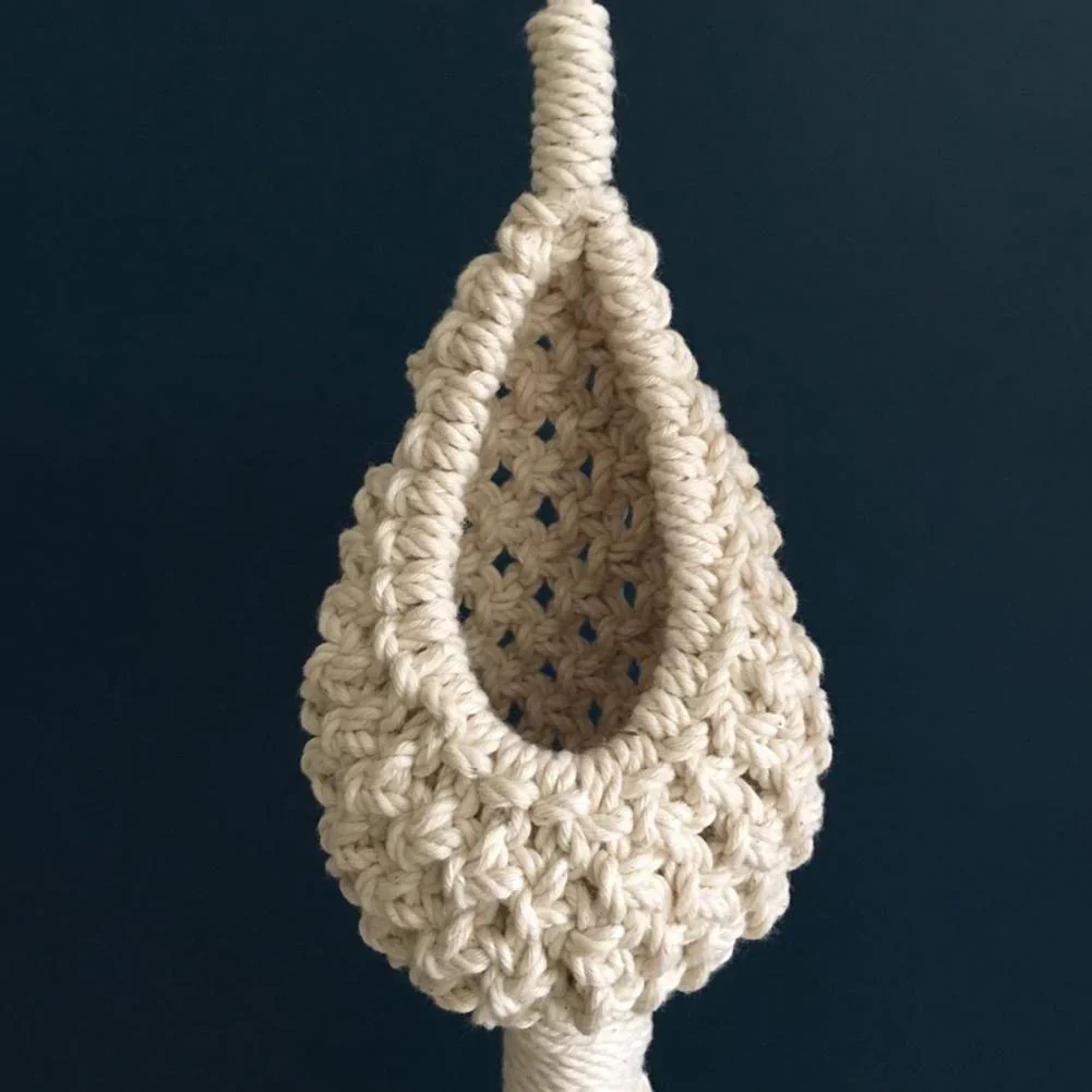 HULIANFU Northern Europe Hanging Basket Pineapple Shape Landscaping Cotton Macrame Flower Planter for Living Room Balcony Decorations - Deanwangkt