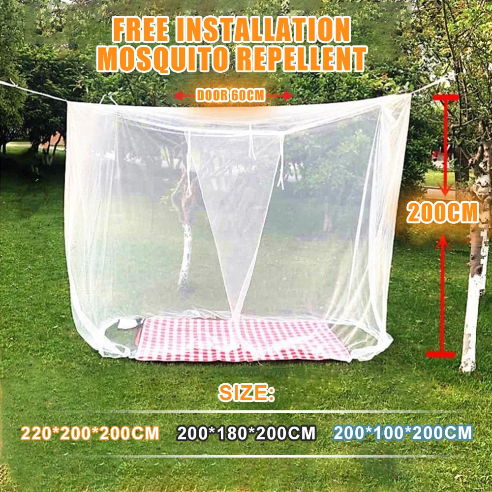 HULIANFU White Camping Mosquito Net Travel Repellent Tent Indoor Outdoor Insect Tent  4 Corner Post Canopy Hanging Bed With Storage Bag - Deanwangkt