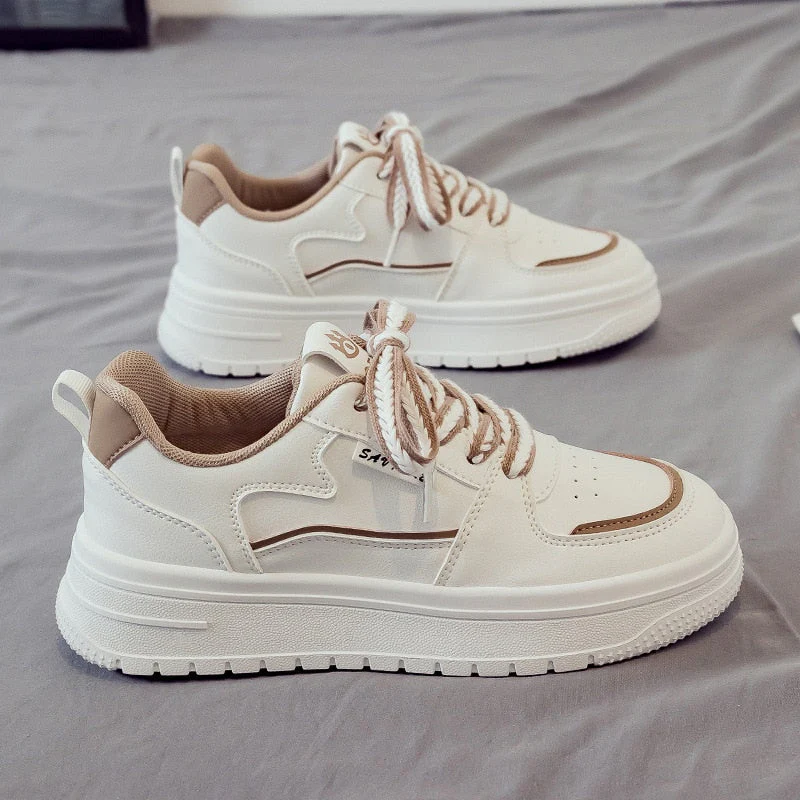 Designer Platform Running Sneakers Women  Tennis shoes Woman Walking Chunky Sneakers white Casual Slip on Vulcanized Shoes - Deanwangkt