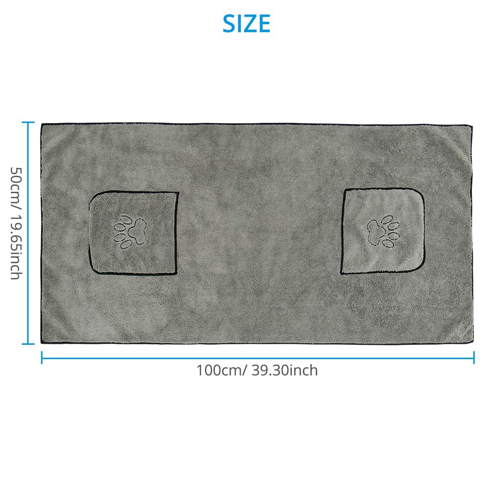 HULIANFU Pet Dog Towel Super Absorbent Dog Bathrobe Microfiber Bath Towels Quick-Drying Cat Bath Towel - Deanwangkt