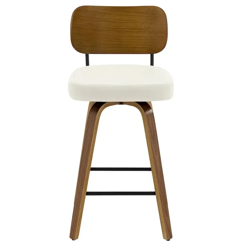 26-Inch Upholstered Swivel Counter Height Bar Stools - 36.4 H x 17.1 W x 20 D
