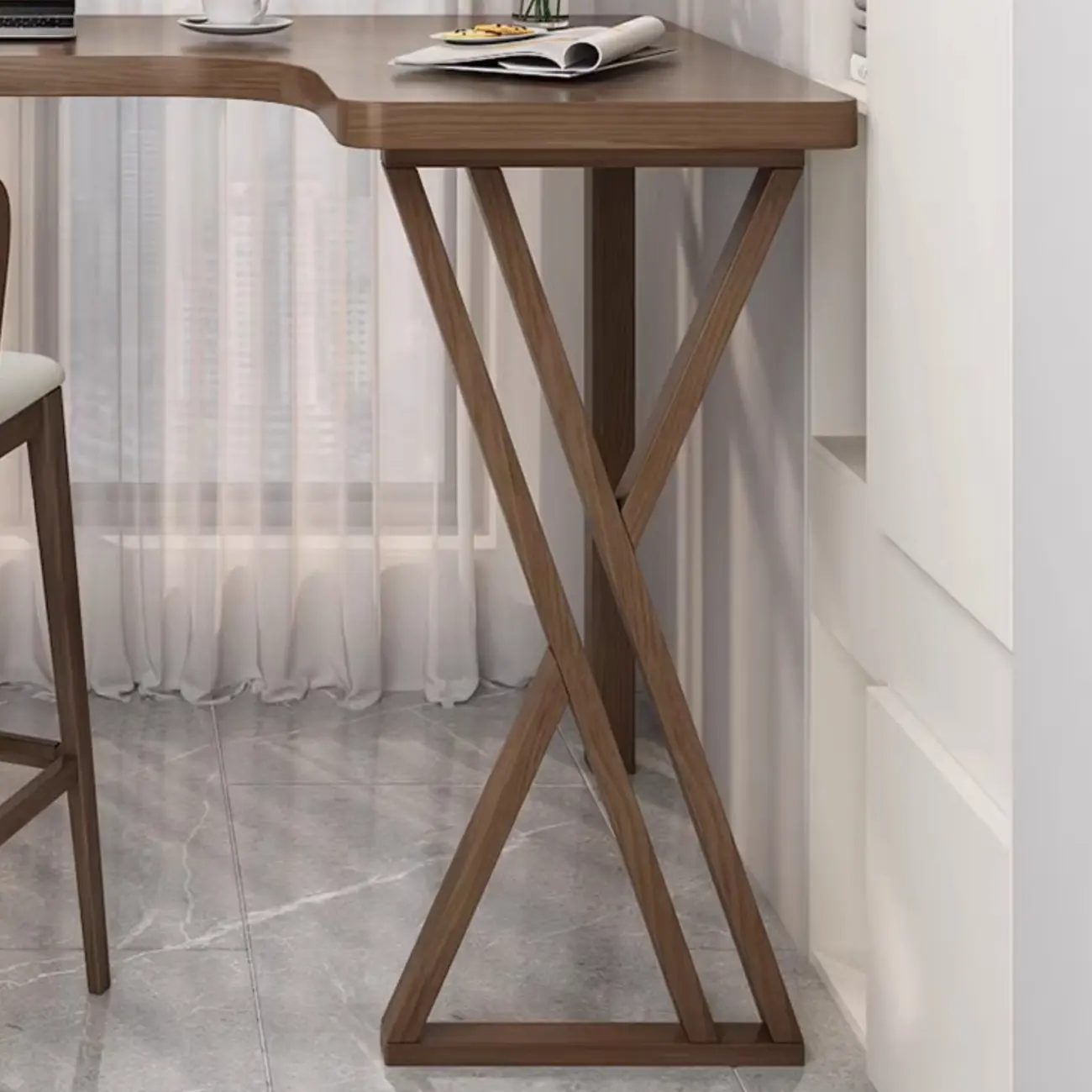 Smooth Brown Wooden Free Foam Bar Tables