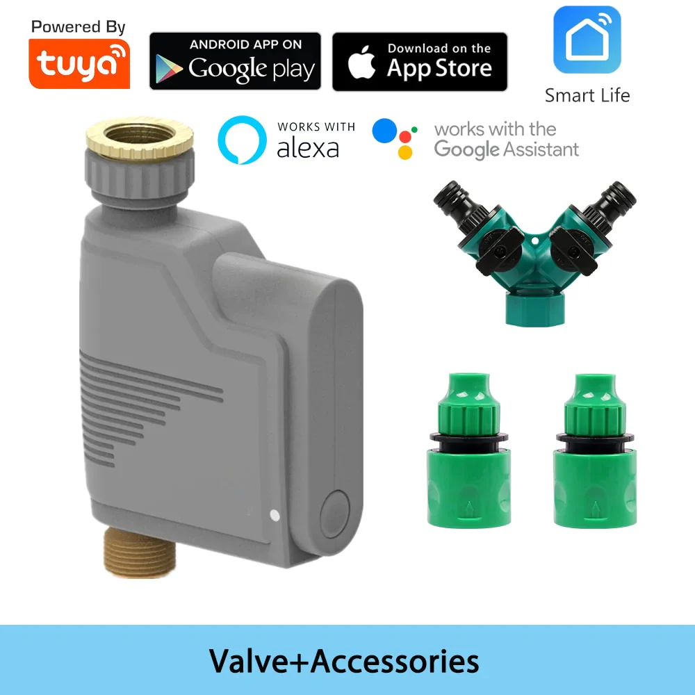 HULIANFU New Tuya Water Flow Monitor WIFI Smart Sprinkler Timer Wireless Water Saving Valve Remote Control Waterting Timer Alexa Google - Deanwangkt