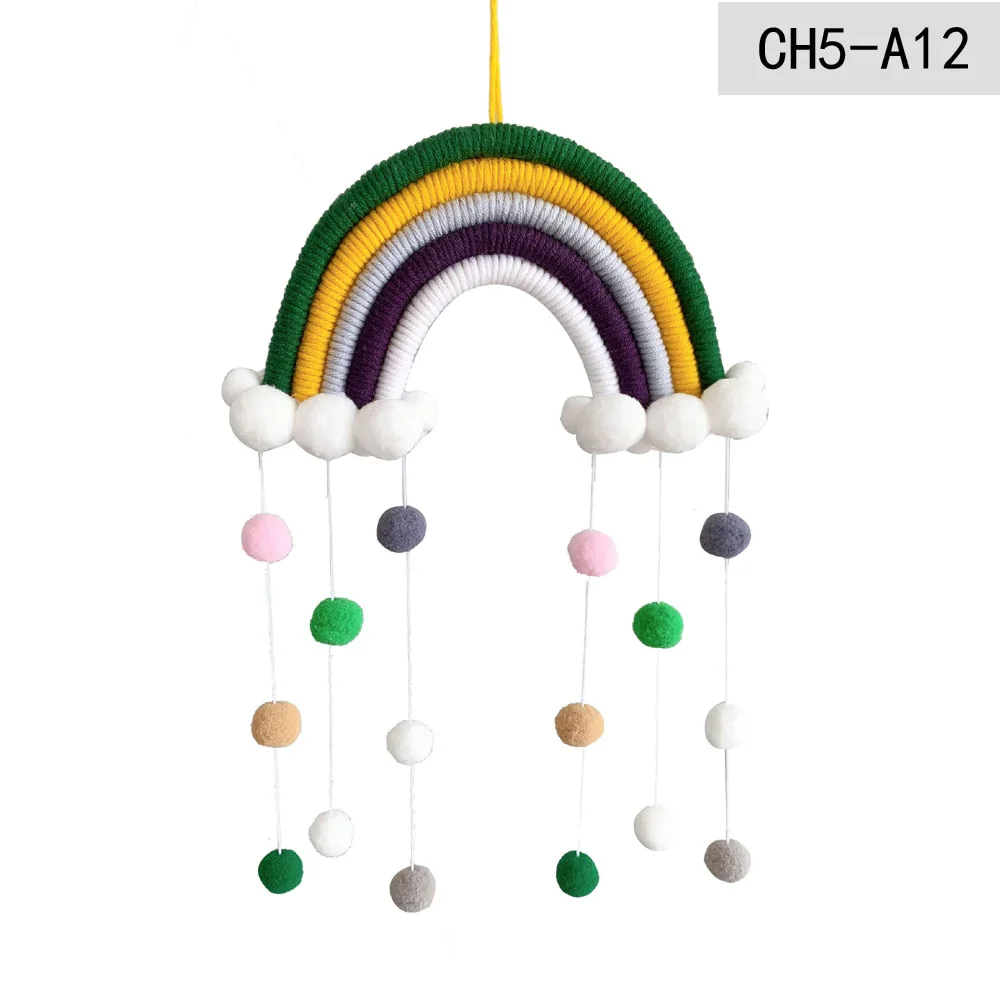 HULIANFU Nordic Cloud Rainbow Raindrop Wall Hangings Decoration For Kid Girls Bedroom Hanging Pendant Baby Bed Tent Hanging Toy Pendant - Deanwangkt
