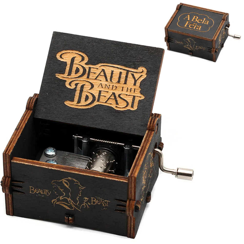 HULIANFU New Attack On Titan Queen Music Box Antique Carved Wooden Hand Cranks Power Game Crossing Rainbow Christmas Birthday Gifts - Deanwangkt
